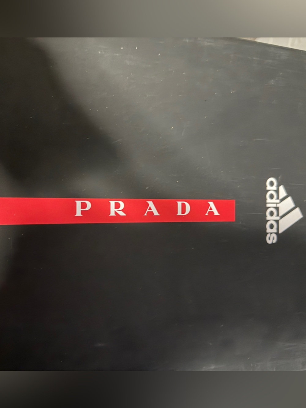 Prada Black with Red Logo Athletic Shoes Box Accent